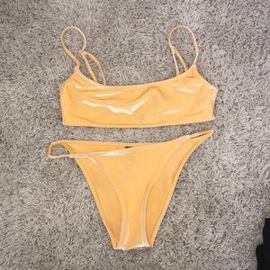 TRIANGL Yellow Velvet Bikini